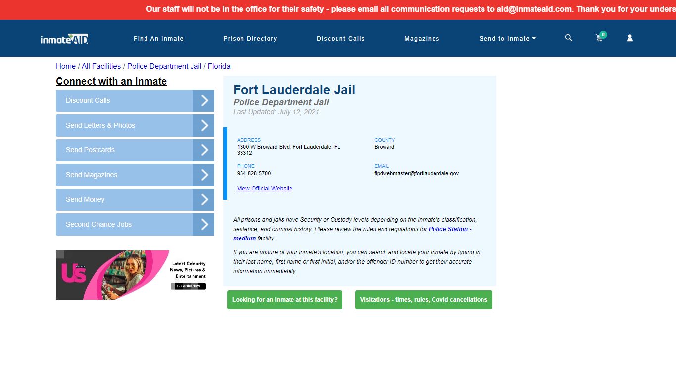 Fort Lauderdale Jail | Inmate Locator