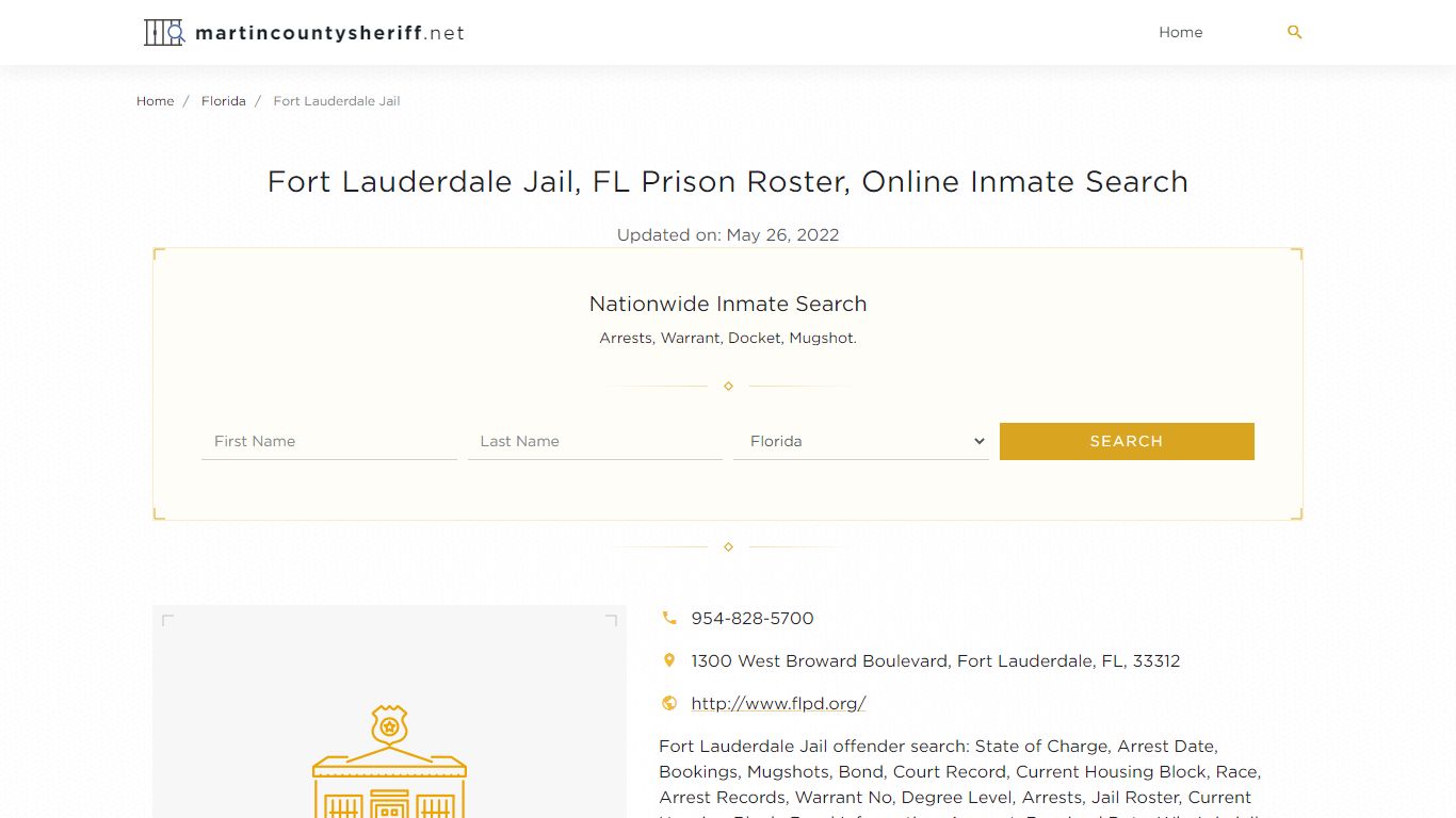 Fort Lauderdale Jail, FL Prison Roster, Online Inmate Search